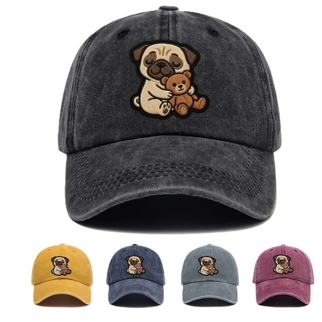 Cap  -Pug and Teddy Bear-　　t-item-0520
