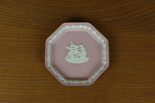 ウェッジウッド　ジャスパー　ピンク　八角形トレイ　ピンディッシュ　WEDGWOOD　イギリス　ヴィンテージ　L277-12