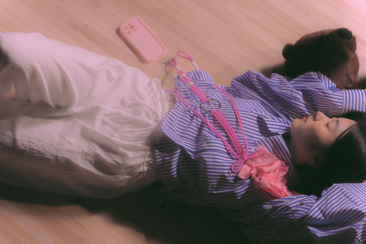 bi-tone frill strap Pink×Pink