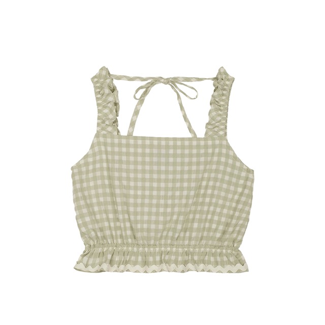 【Last1 2y】MIPOUNET／PAULINE VICHY CROP TOP