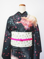 【受注商品】Rumi Rockきもの「バーズアイ ぺルセポネの春」　[A946]