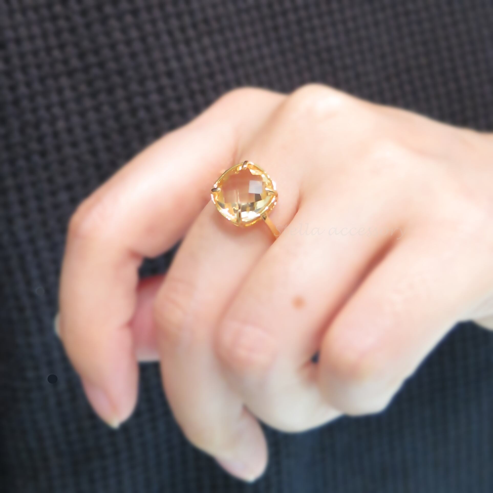 Jewelry line【宝石質シトリン】クッションカット＊リング | Stella ...