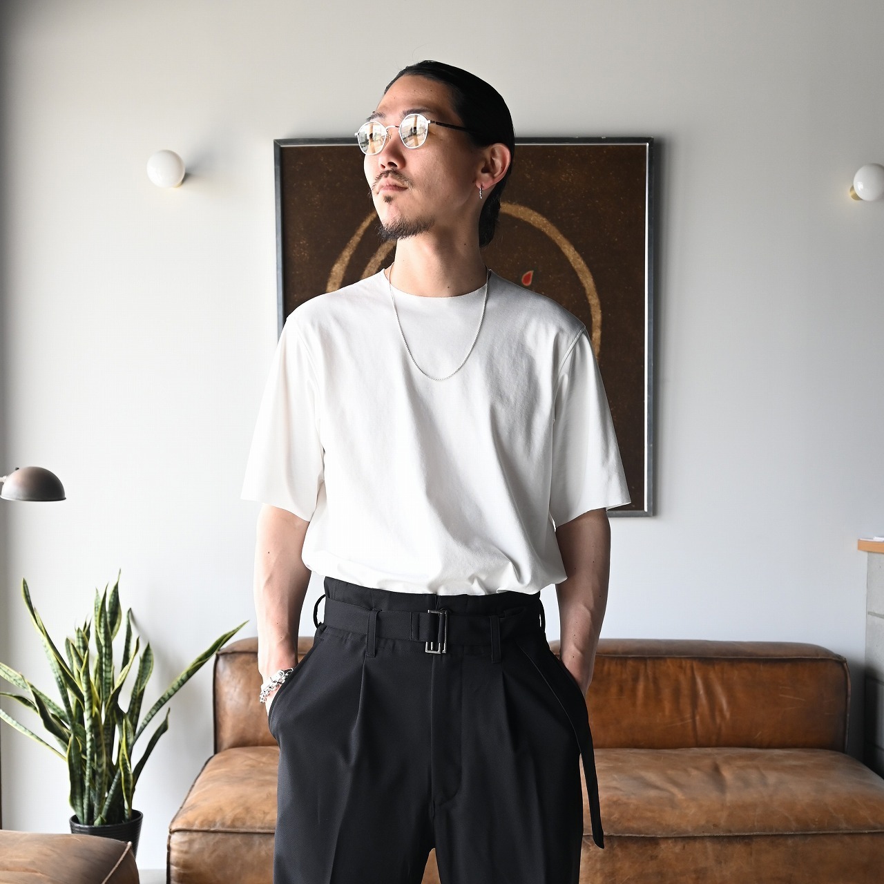 山内 / 強撚フリーカットポンチ・ショートスリーブTシャツ