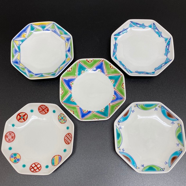 九谷焼 新八角小皿セット 九谷焼 小さな器専門店 Bun