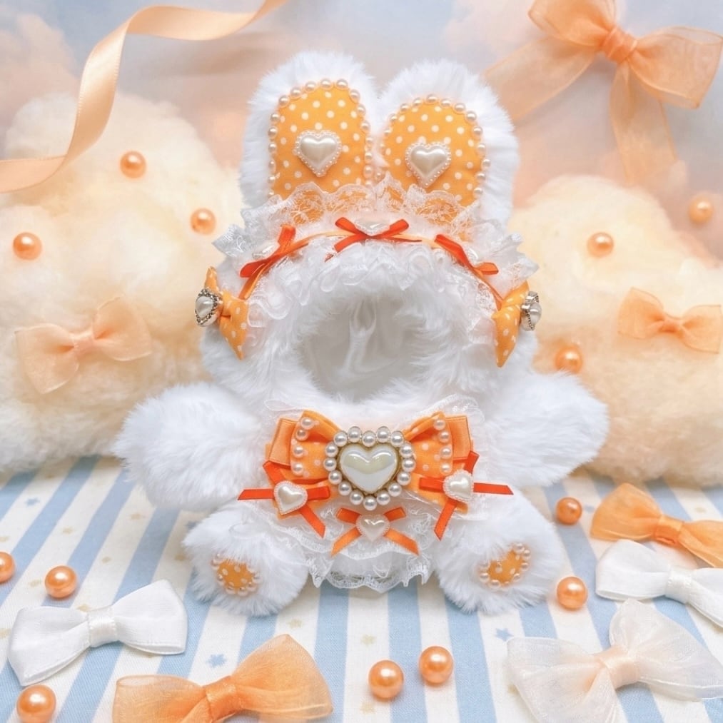 みかん　値段交渉可 　ぬい服オーダー 10~12cm(標準)】おすわりぬい服 みかん♡らびっと | タラヲサラダ