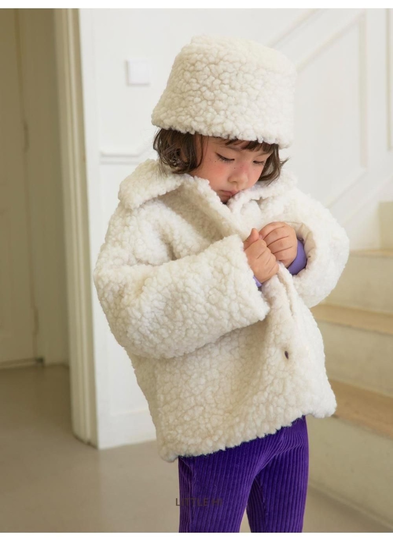 〖取寄〗韓国子供服 / 26winter / Little Hi / ビッグボア襟付きジャンパー / キッズ *XS~XL*