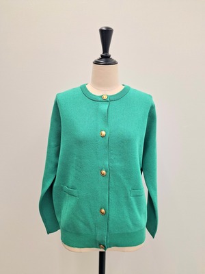 ​【SAMPLE SALE】ミラノリブボタンカーディガン(グリーン)　