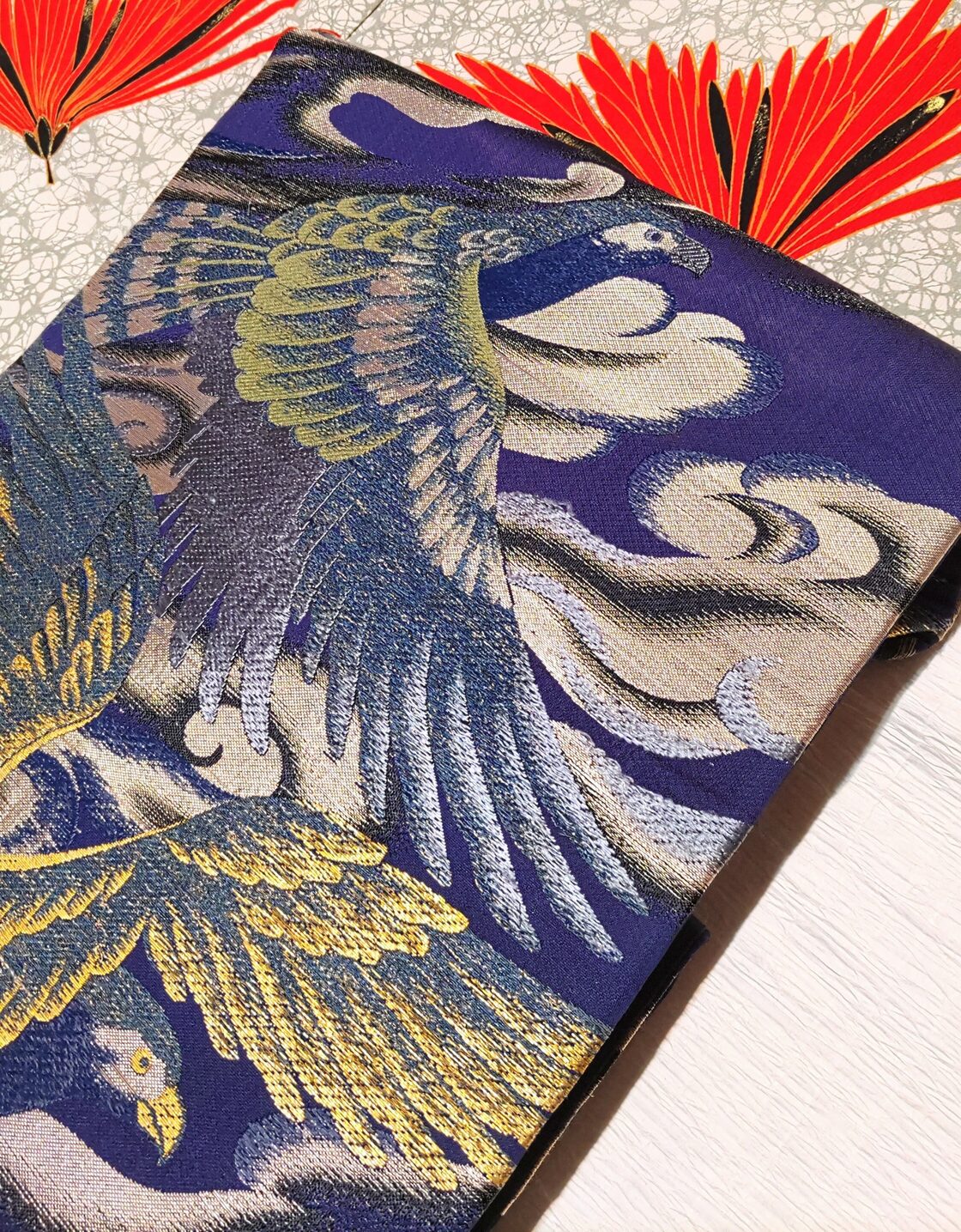 アンティークの鳥柄の名古屋帯 | Pay ID 