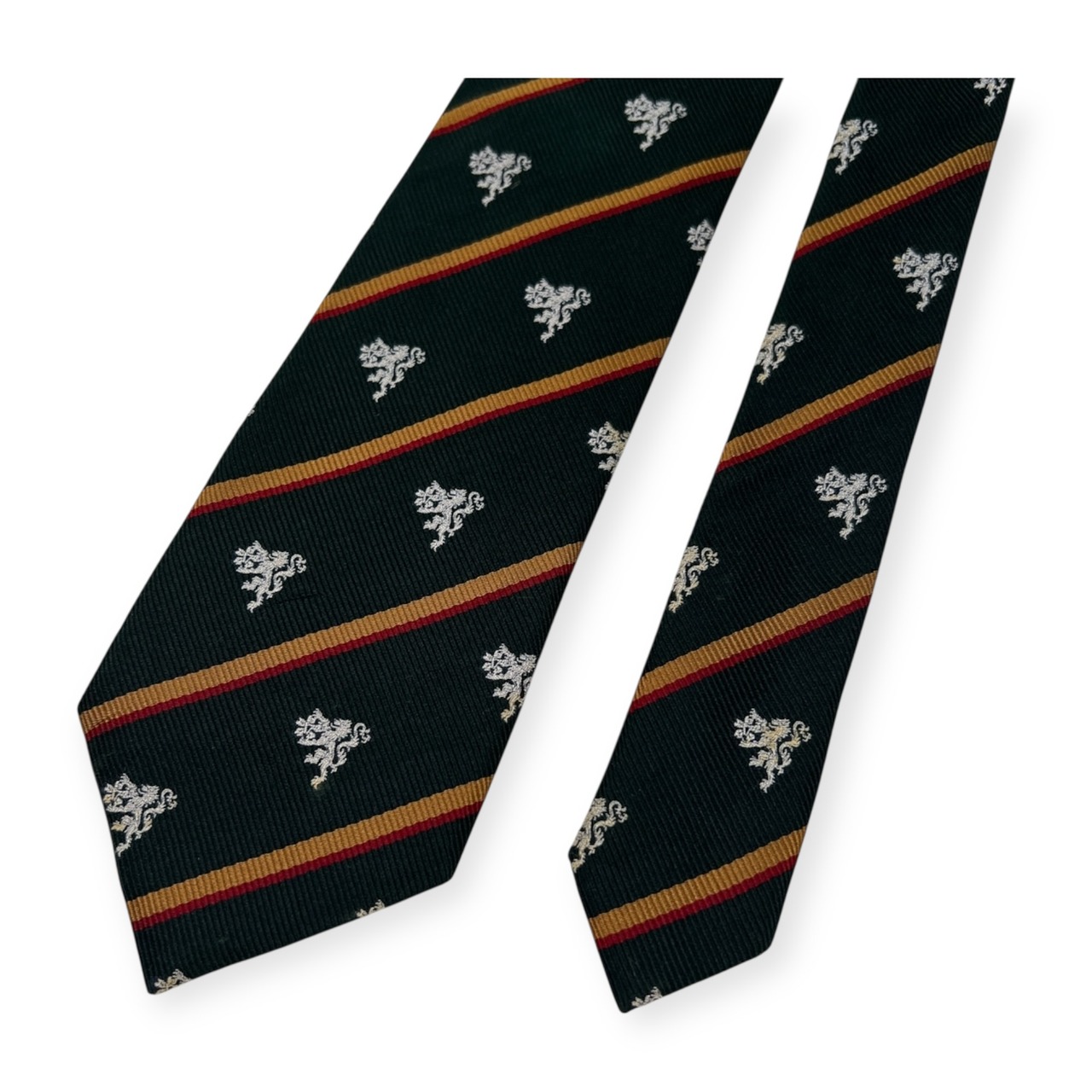 VAN JAC ヴァンヂャケット エンブレム入り レジメンタル風 シルク ネクタイ /モスグリーン