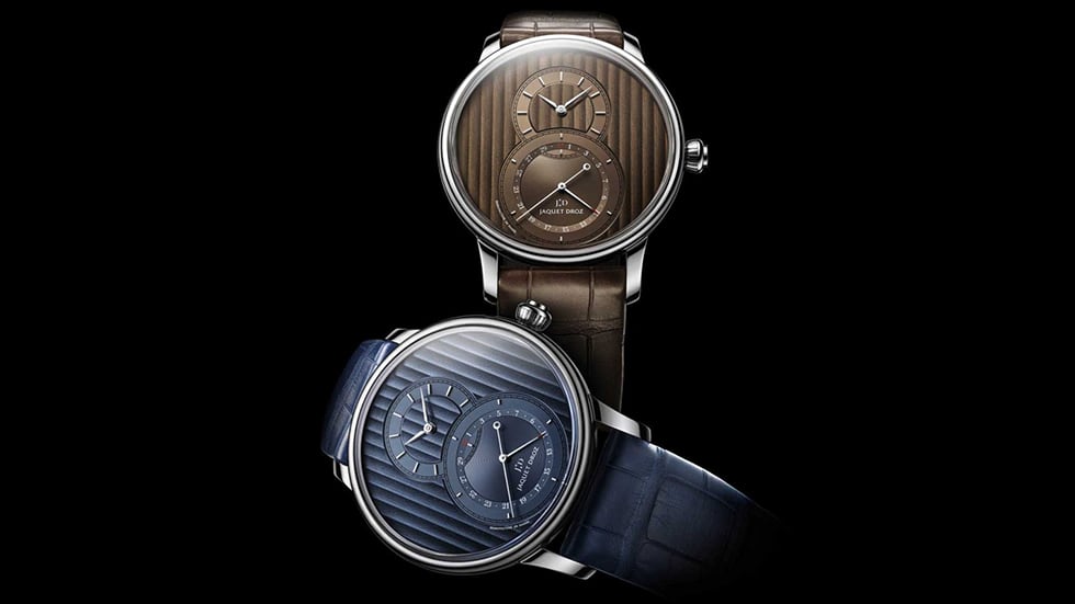 【JAQUET DROZ ジャケ・ドロー】GRANDE SECONDE QUANTIEME CÔTES DE GENÈVE グラン・セコンド カンティエーム コート・ド・ジュネーブ（ブルー）／国内正規品 腕時計