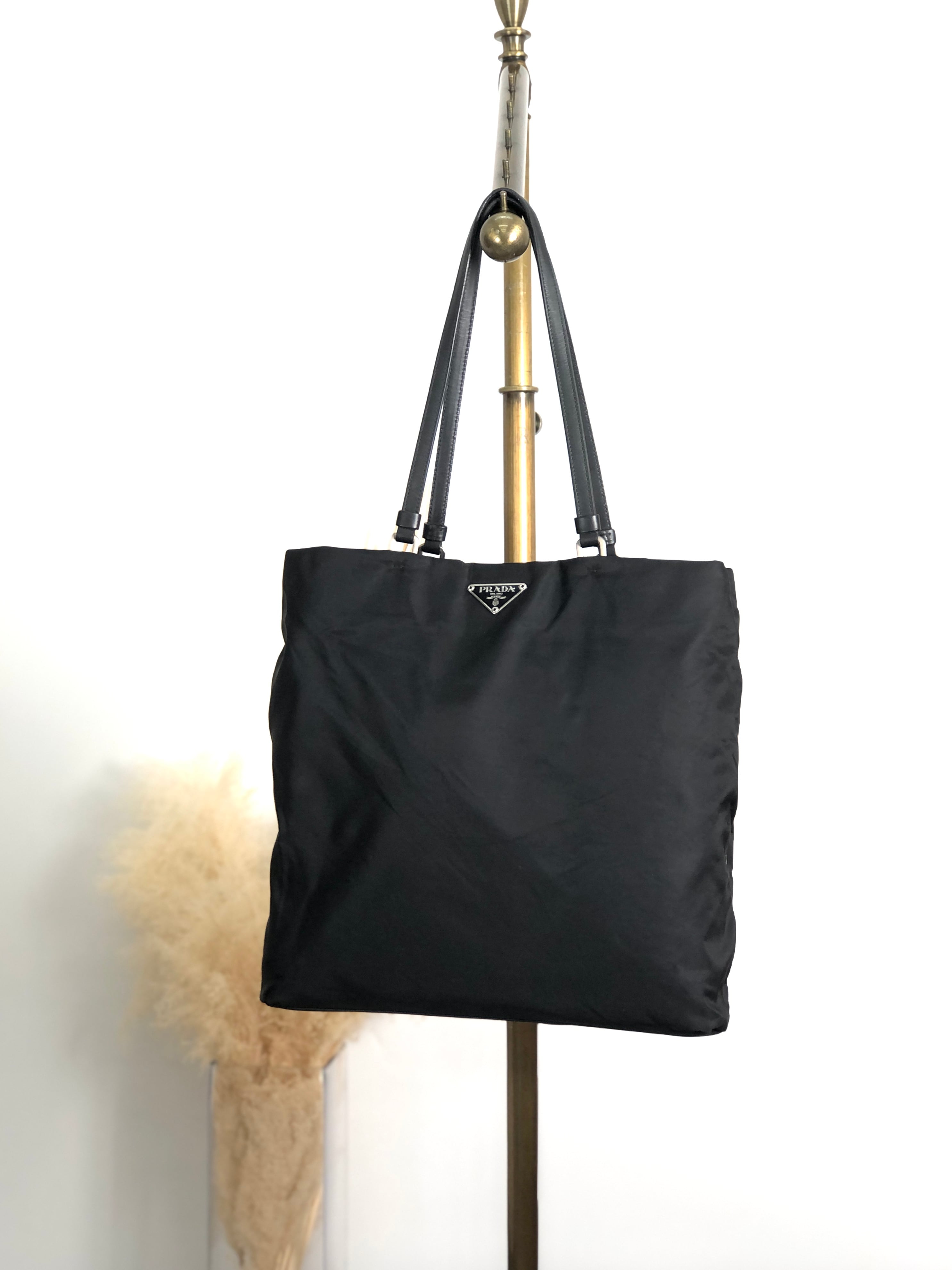 ギャラ PRADA プラダ トートバッグ ナイロン レザー ブラック 黒 