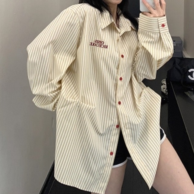 Retro Loose Long sleeve shirt 125476