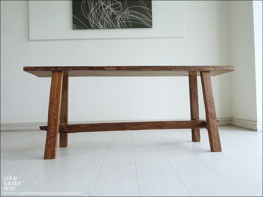 オールドチークベンチG/01 スツール 長椅子 古材家具 一枚板 無垢材 椅子 イス 花台 プリミティブ ナチュラル 世界三大銘木