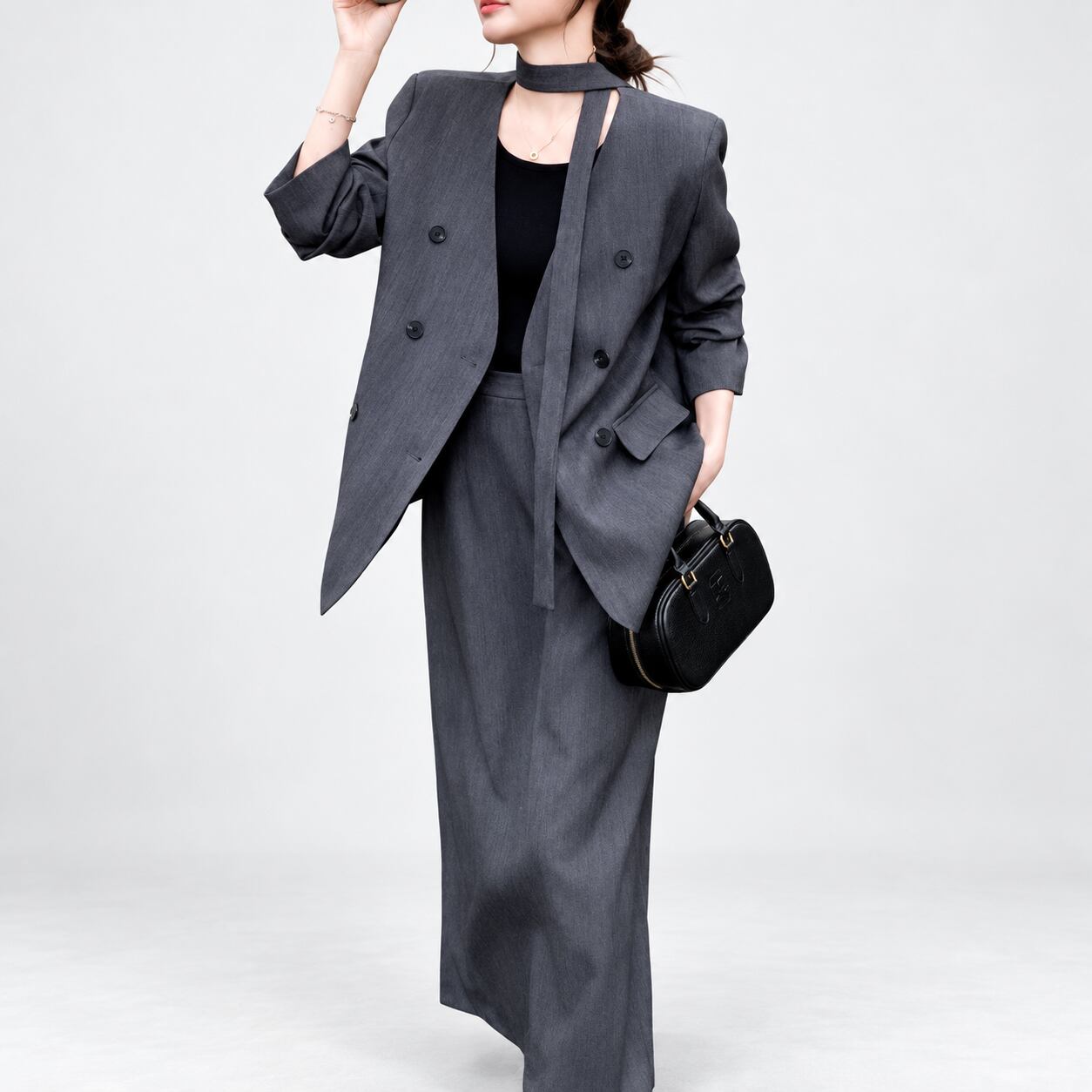 jacket straight skirt set up / l0920