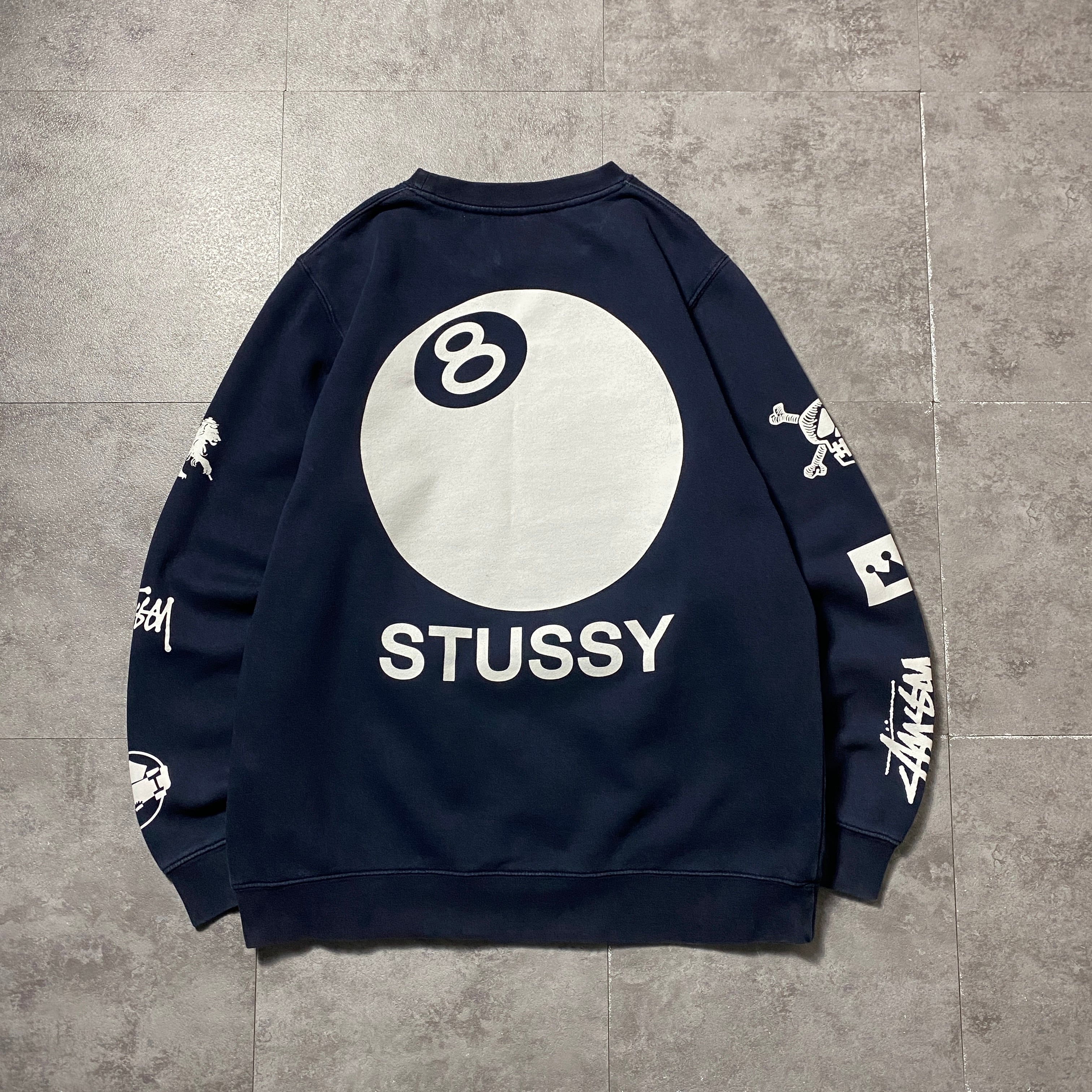 stussy ステューシー ランダムロゴプリント 8ボール バックプリント