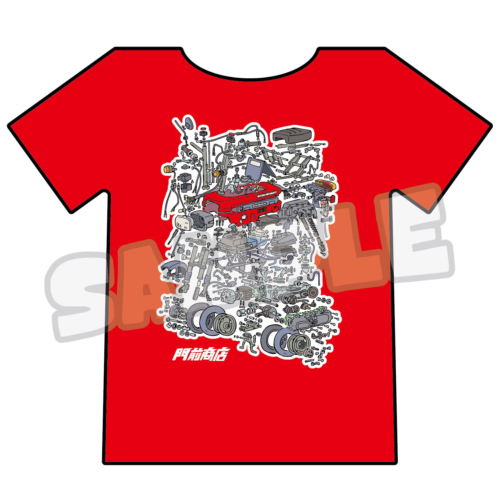 モトコンポ分解Tシャツ | 門前商店