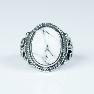 WhiteTurquoise Silver Ring #8