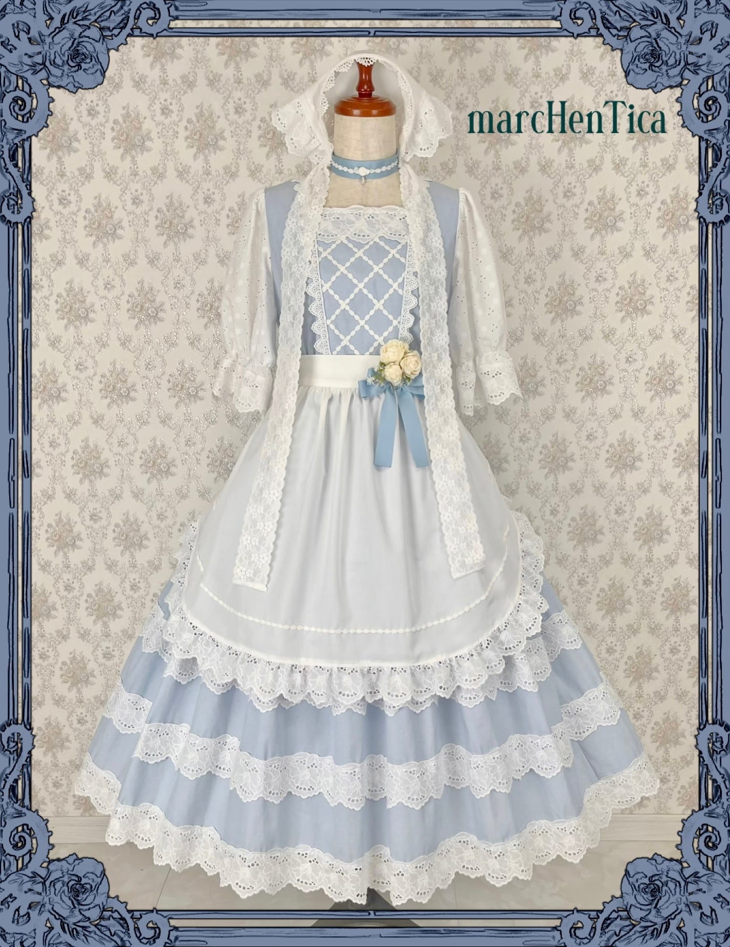 ご予約券】町娘風お忍びワンピース（サックス・ピンク） | HirokoTokumine