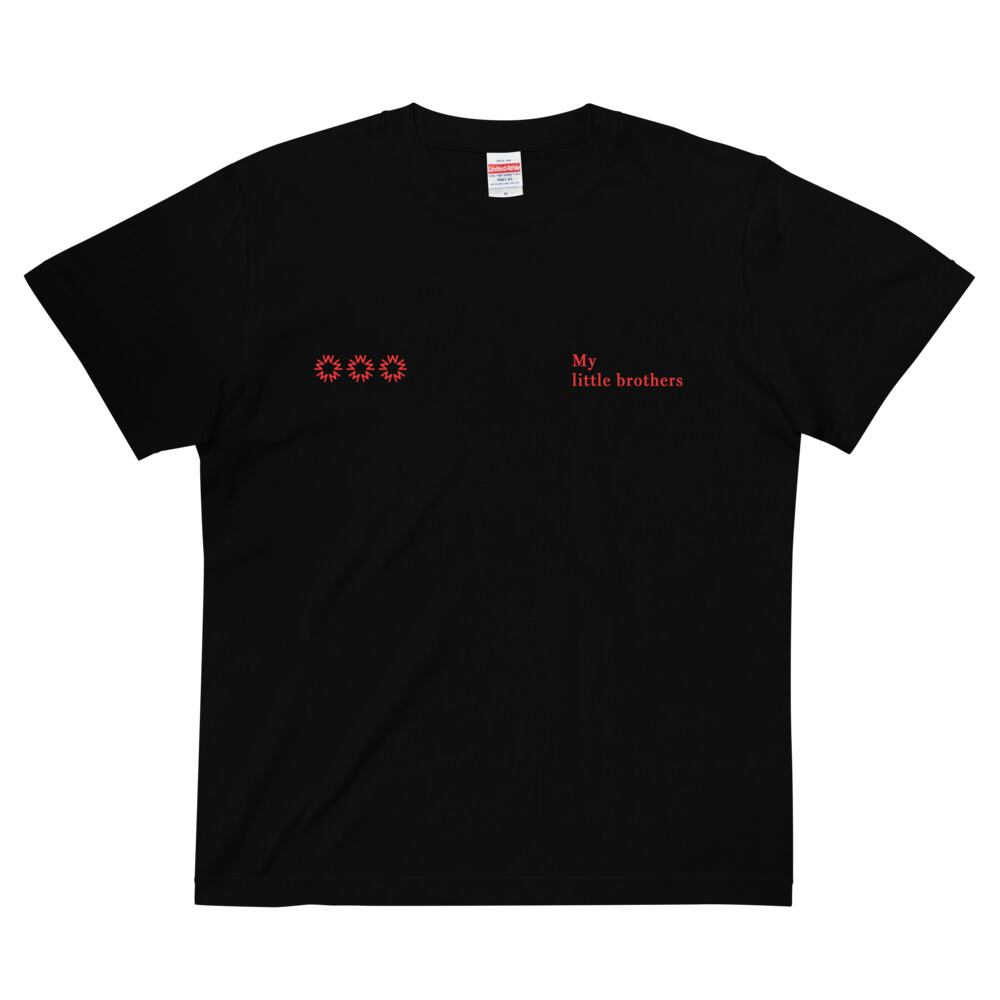 298】Double Logo Tee Black/Red | My little brothers