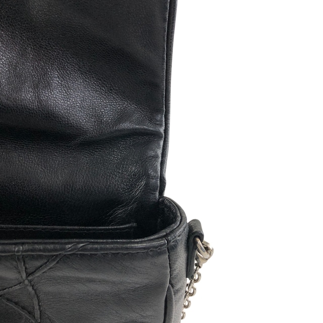 Christian Dior クリスチャン ディオール カナージュ ショルダーバッグ ブラック ロゴチャーム レザー チェーン vintage ヴィンテージ オールド cpsaii