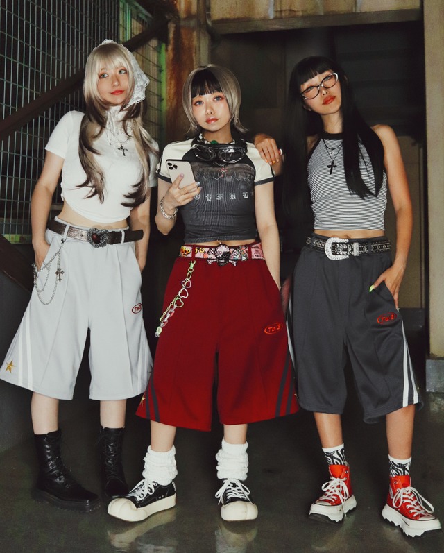 2LINE★SMILE BACK half pants（ツーライン★スマイルバックハーフパンツ）【Red】
