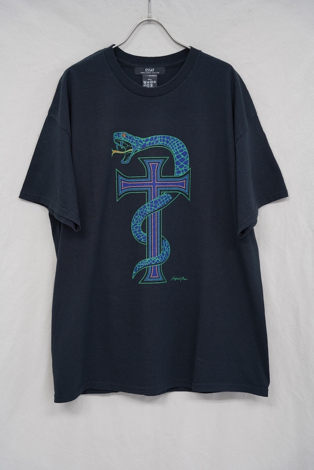 ESSAY / OVERSIZED PRINT T-SHIRT(SNAKE CROSS)