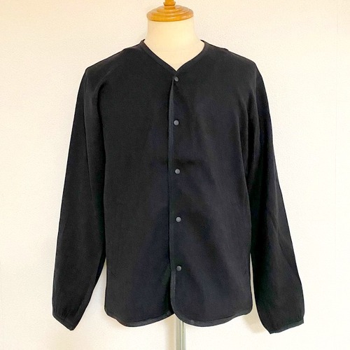 TR Linen V Cardigan　Black