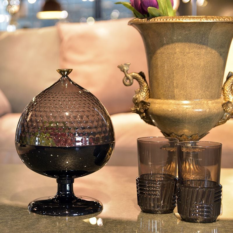 【最高級クリスタル】サンルイクリスタル　花瓶　フラワーベース　グリーン 最高級クリスタル】サンルイクリスタル 花瓶 フラワーベース グリーン