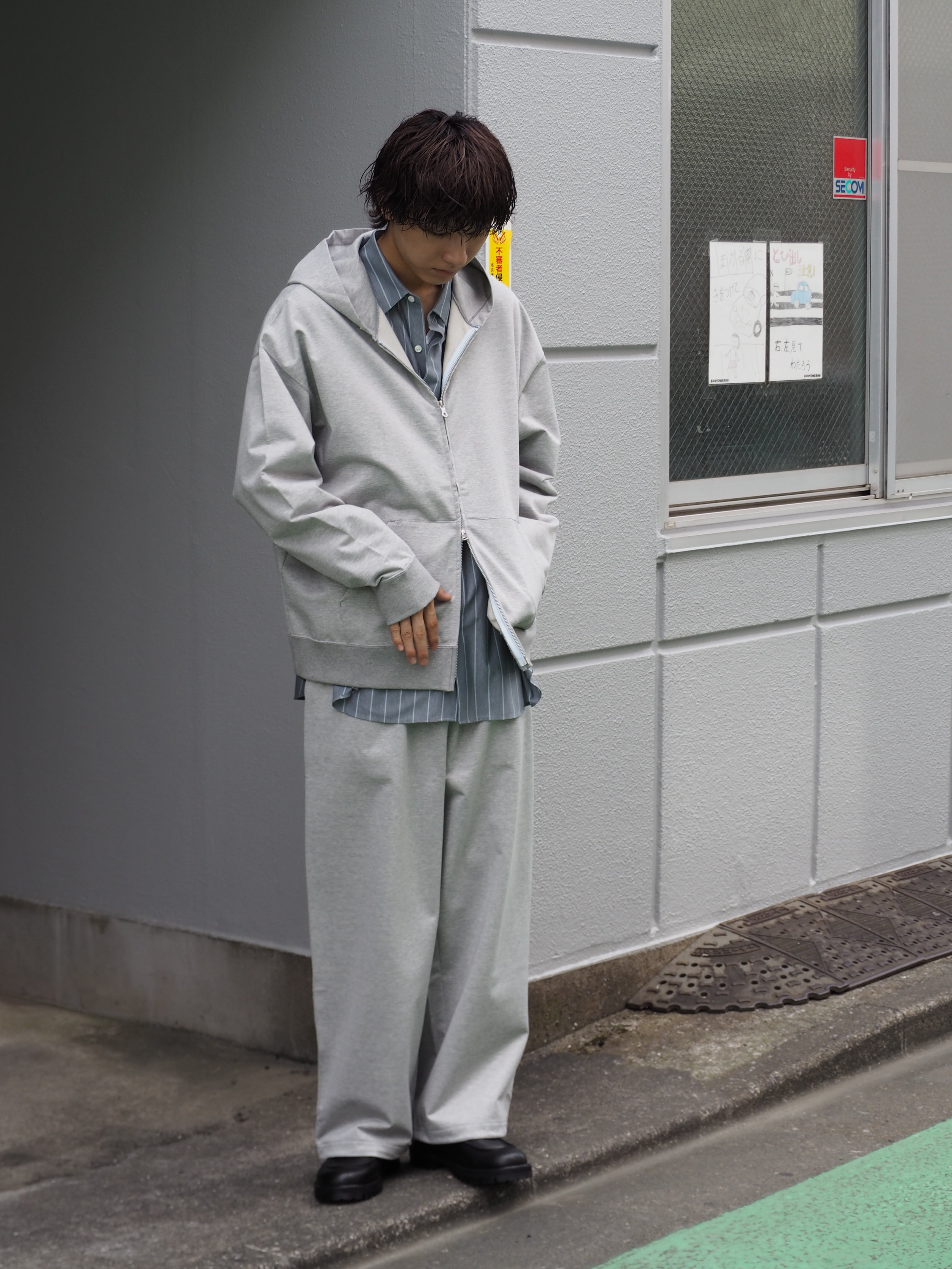 KANEMASA PHIL. 36G Glittery Zip Hoodie(GREY(Mist Grey) | novastore