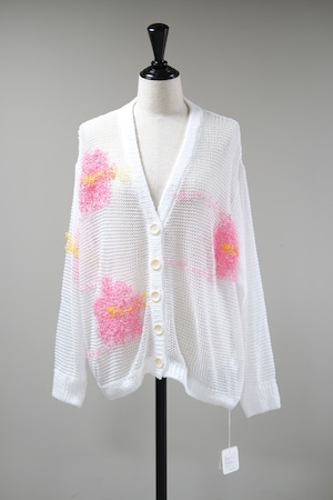 【kota gushiken】Floating Flower Washi Cardigan - white -