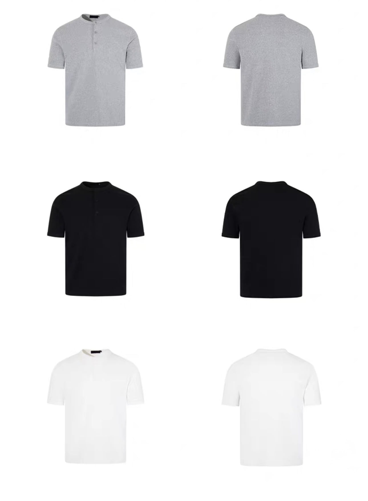 リブヘンリーネックTシャツ