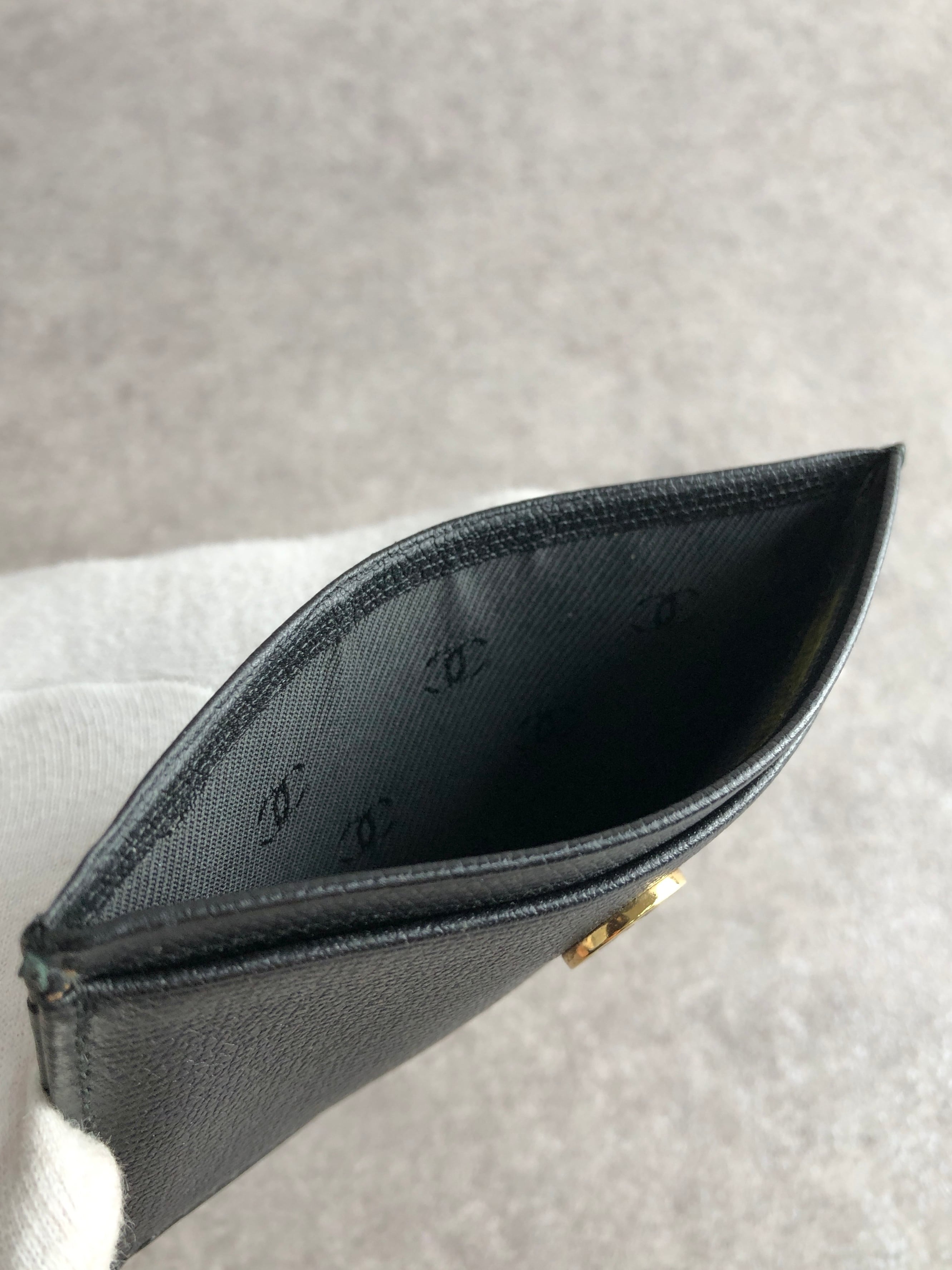 CHANEL シャネル カードケース ブラック ココボタン レザー vintage
