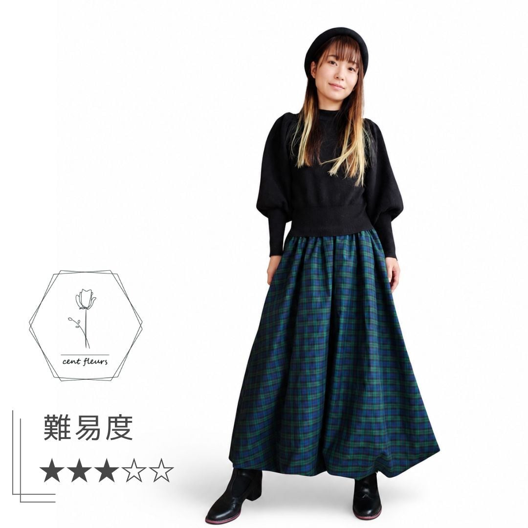 最新　MARK&LONAバルーンスカートMサイズ 型紙 バルーンスカート ML-035-00FD cent fleurs | 生地のM