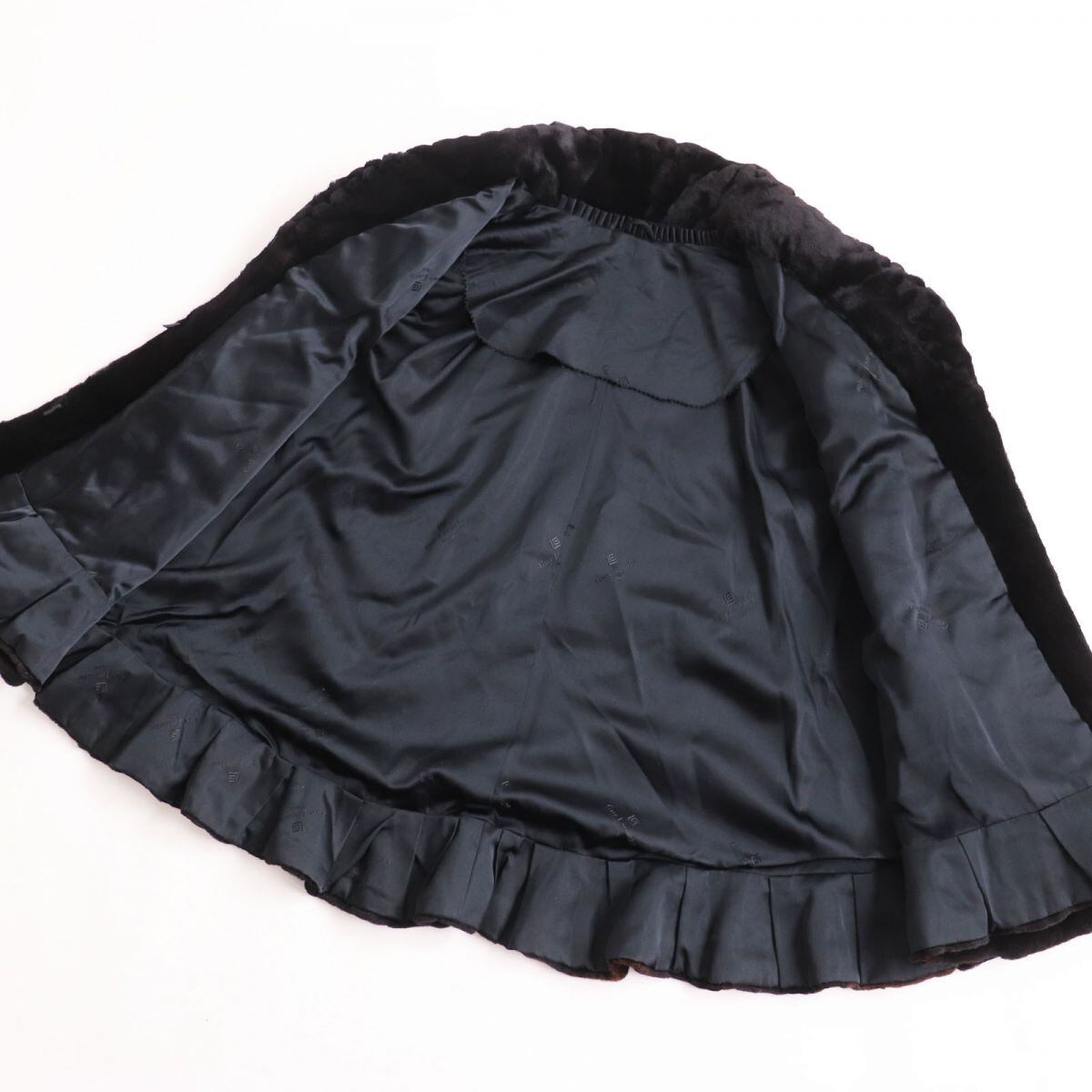 Guy Laroche ギラロッシュ MINK ミンク 毛皮セミロングコート 黒