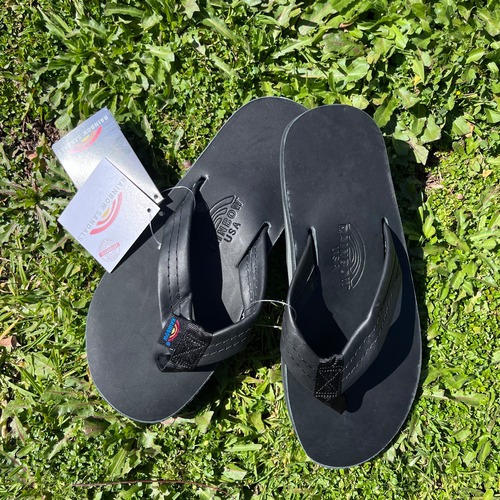 "Rainbow Sandals"Single Layer Classic Leather/Classic Black Leather