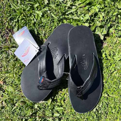 "Rainbow Sandals"Single Layer Classic Leather/Classic Black Leather