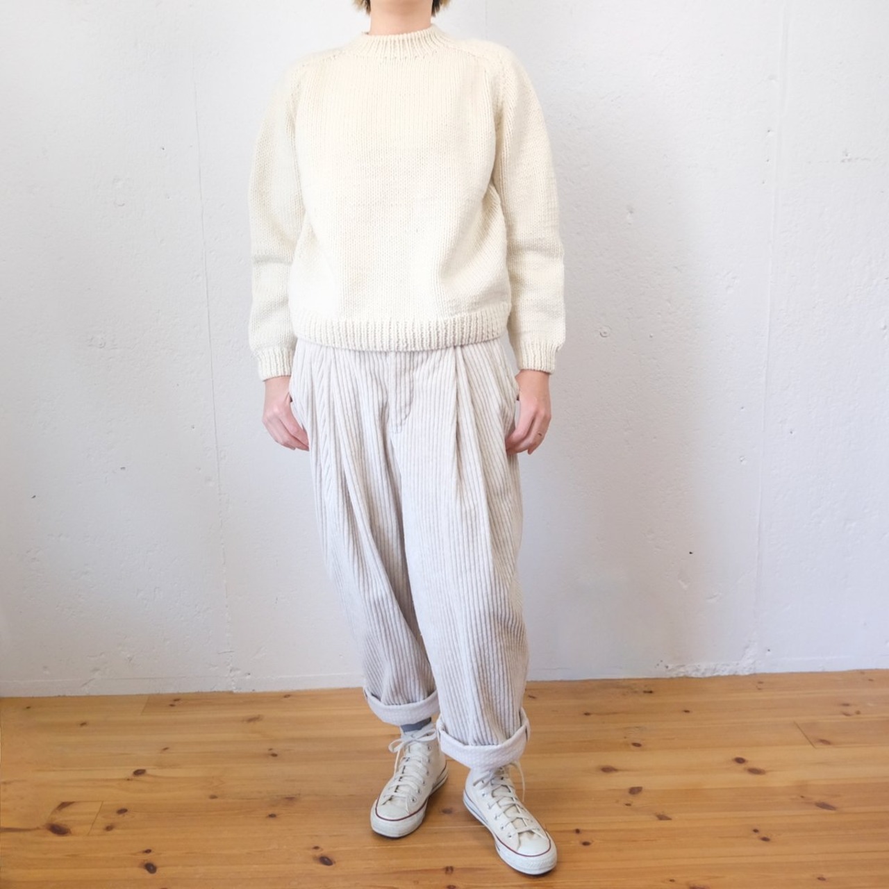 OUND(オウンド)  MOLLE -HAND KNITTED WOOL JUMPER ウルグアイウール手編みセーター