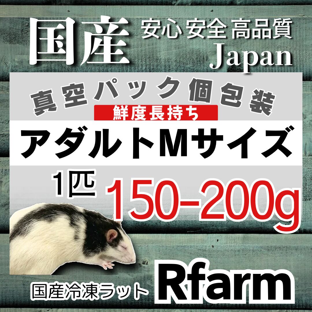 冷凍ラットアダルトM [±150-200g] | 国産冷凍ラットRfarm・アール