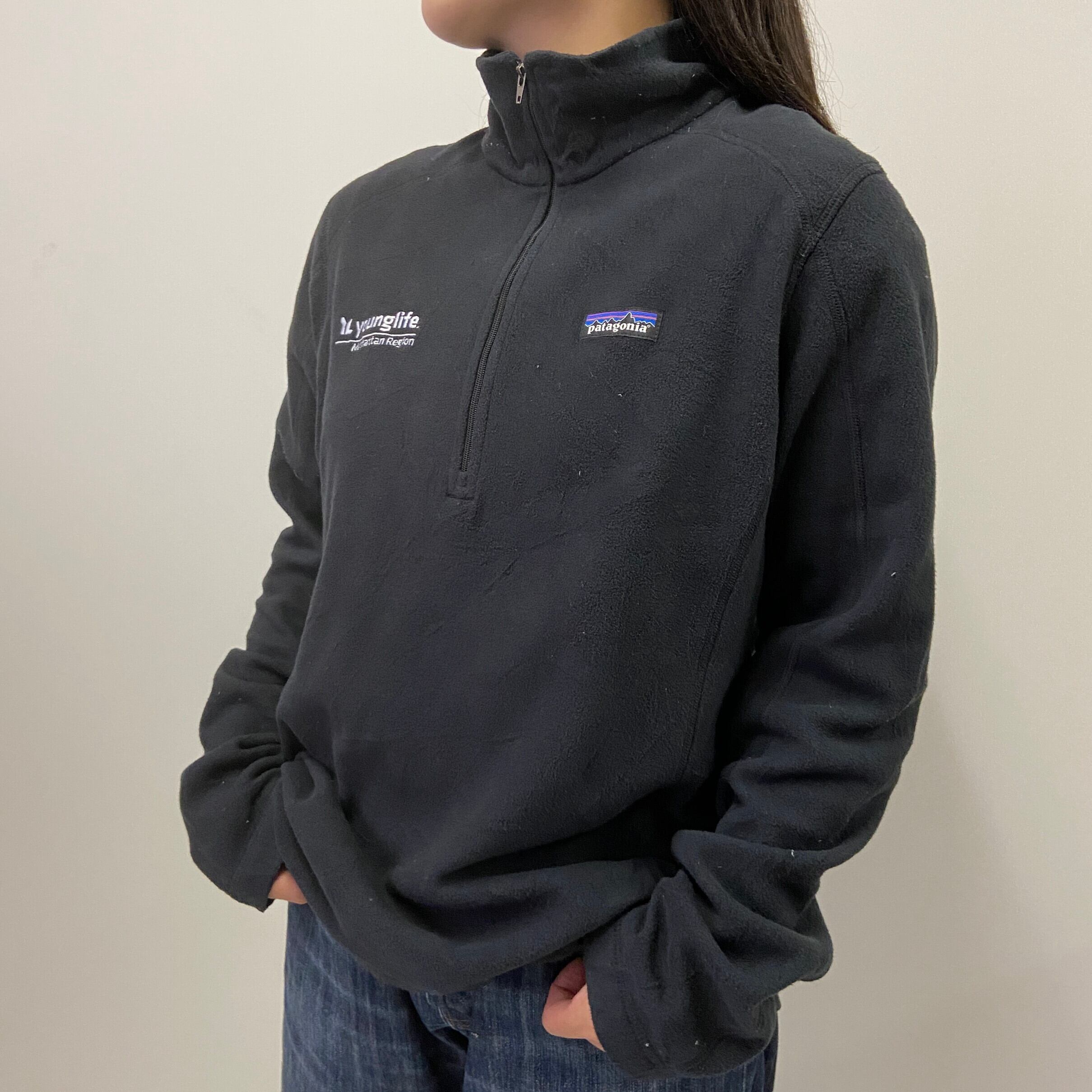 19年製 パタゴニア ライト フリース ハーフジップ プルオーバージャケット メンズL 古着 patagonia ブラック 黒 企業ロゴ刺? フリースジャケット【アウトドアジャケット】【HA10】【CS2301-40】【AN20】 | cave 古着屋【公式】古着通販サイト powered by