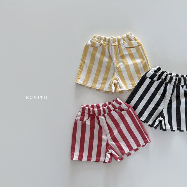 [即納XS]≪BONITO≫Vertical Stripe Shorts red 59