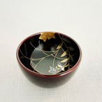 【輪島塗】 ぐい呑み（溜め・蒔絵：桔梗）