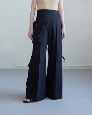 mister it. - Irene-aft / pocket belt wide trousers "black"