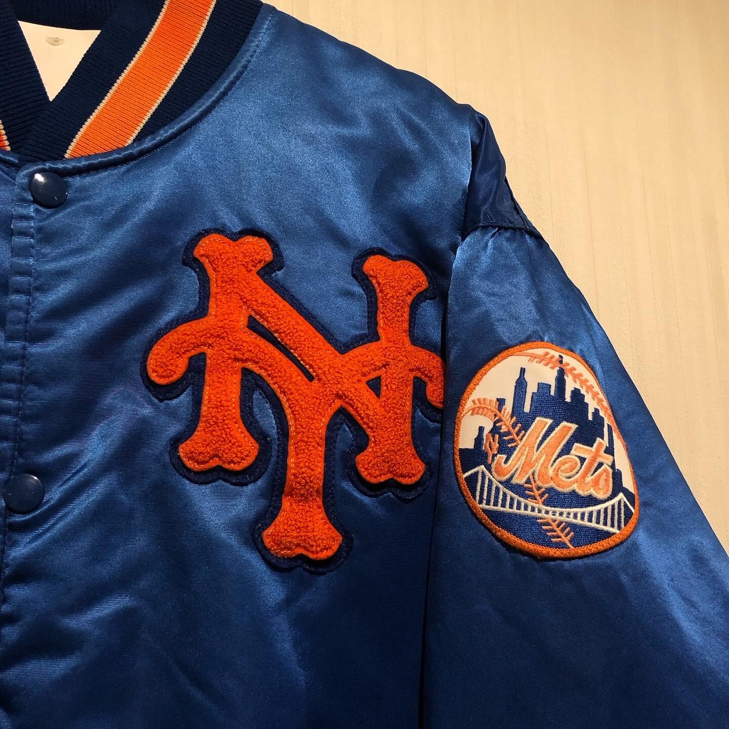 80s〜90s STARTER MLB “New York Mets” nylon award jacket【高円寺店