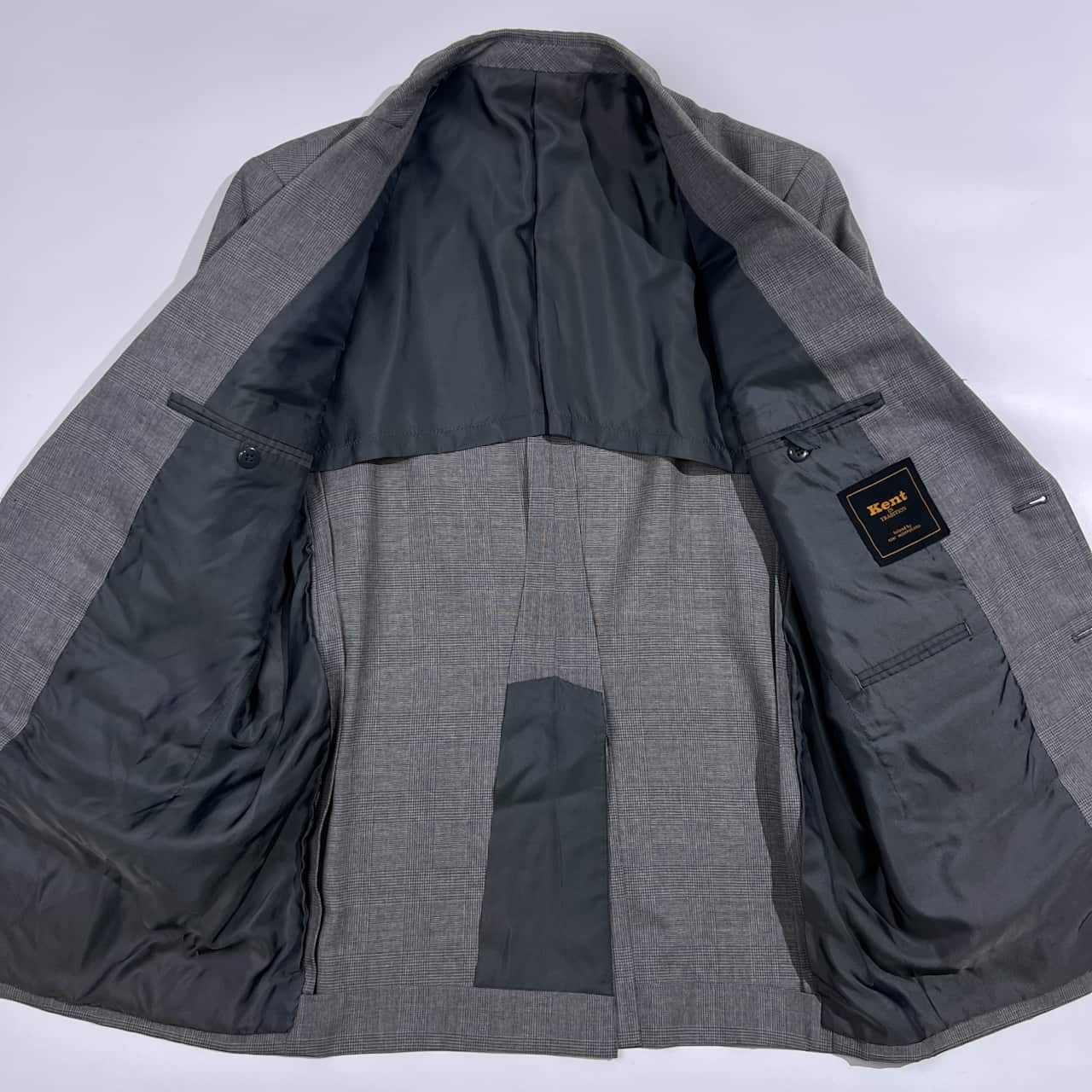 Kent ケント 段返3B 背抜き グレンチェック テーラードジャケット 88A4/グレー メンズ