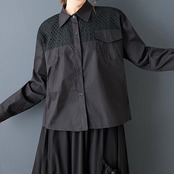 レース 切替 シャツブラウス  00352