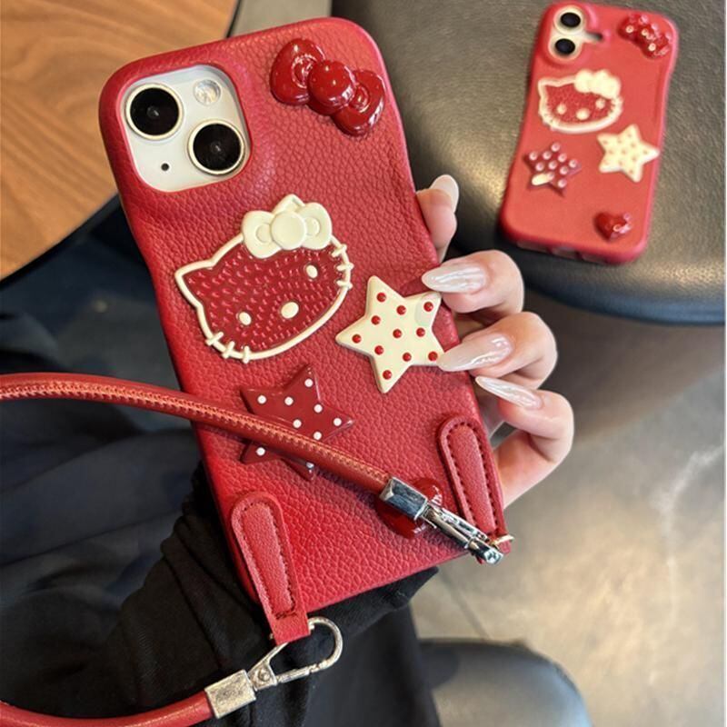hellokitty ハローキティ iphoneケース レッド スマホケース iPhone 16