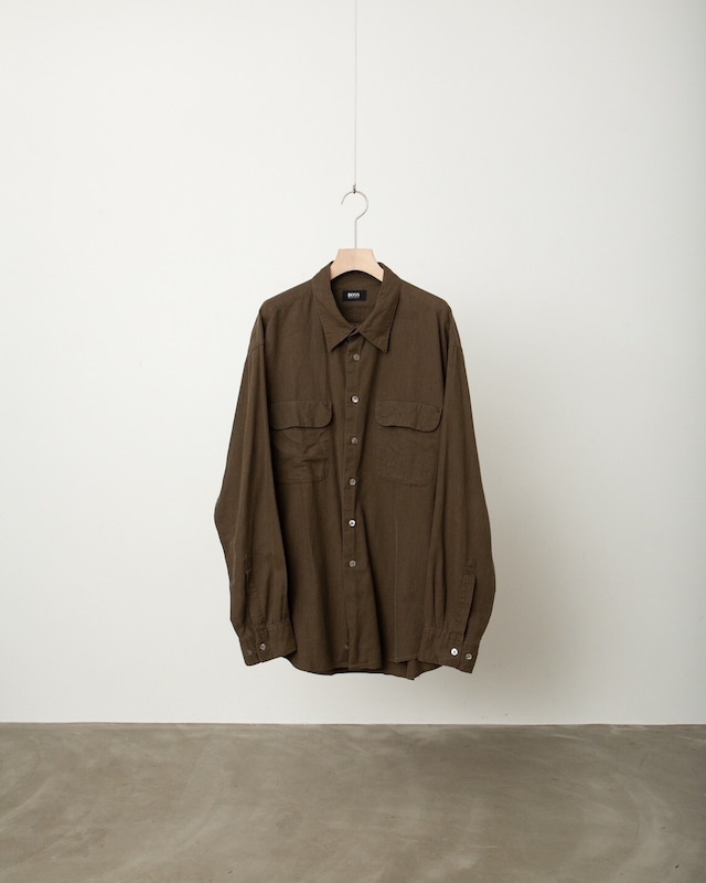 1990s vintage “BOSS” flap pockets cotton shirt