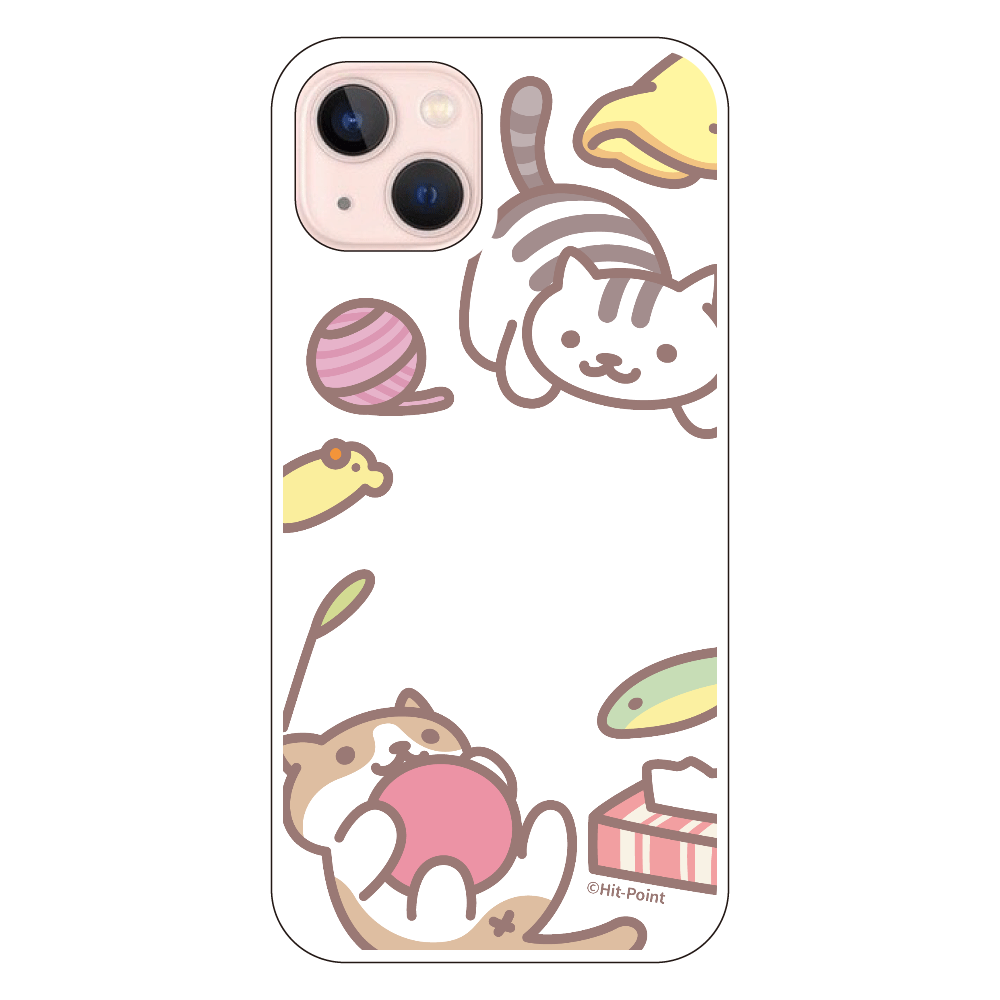 【iPhone 13】【ねこあつめ(ボールあそび)】スマホケース クリアタイプ