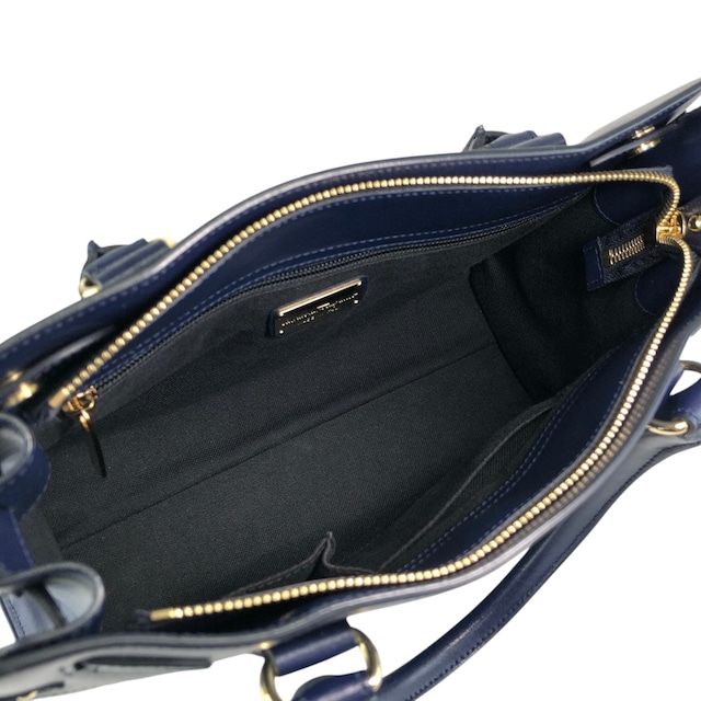 Salvatore Ferragamo サルヴァトーレ フェラガモ ハンドバッグ ネイビー ガンチーニ レザー トートバッグ vintage ヴィンテージ オールド 6faja2