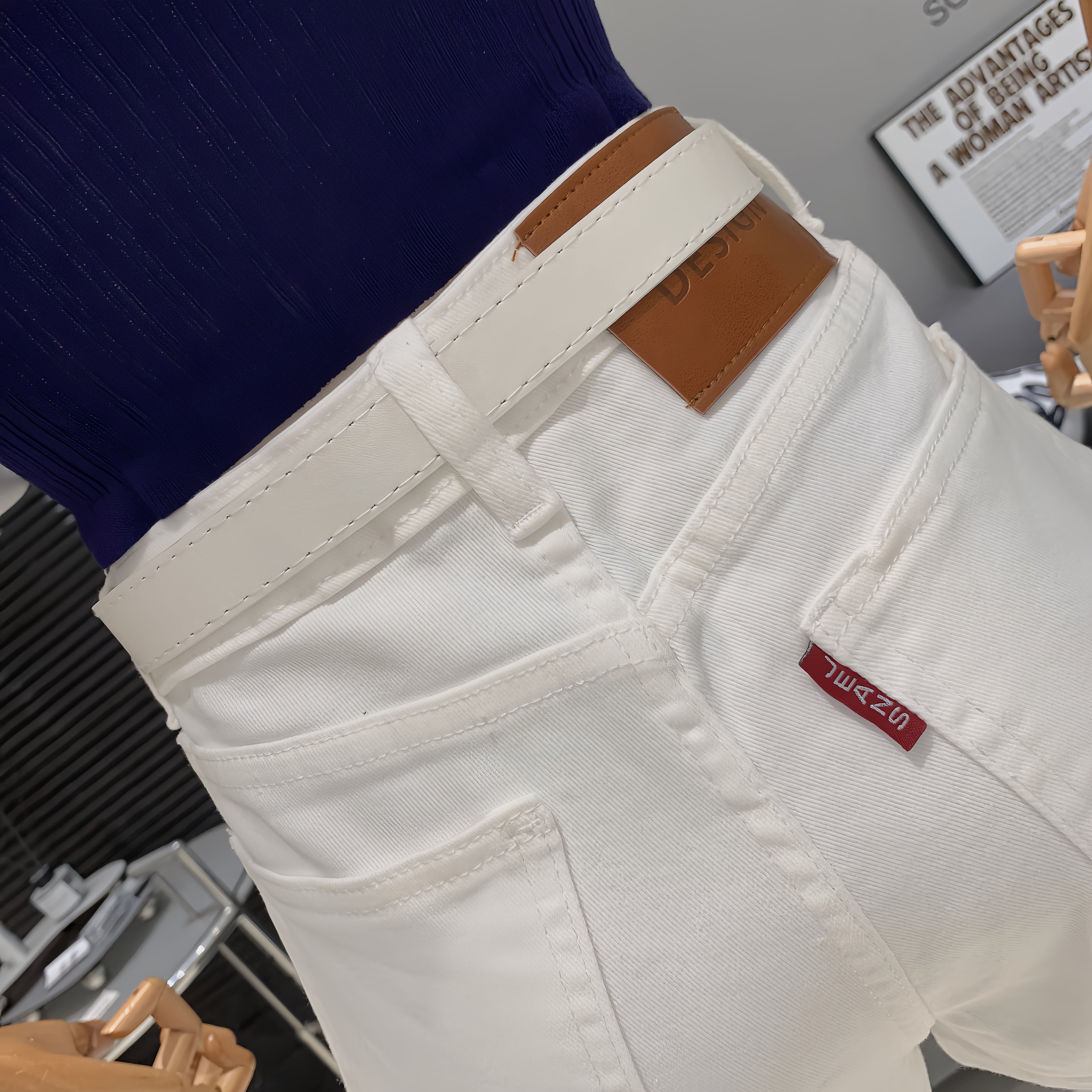 bottoms】ビジューデニムショートパンツベルト付き M31625 | nanastyle